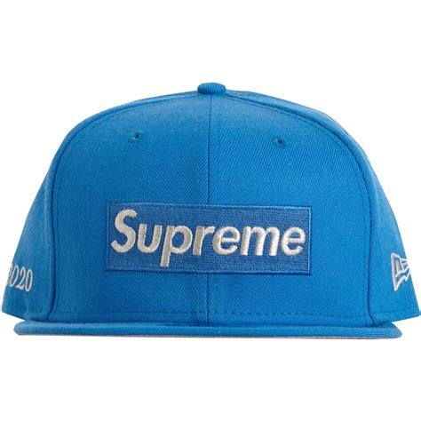 Supreme M Metallic Box Logo New Era Light Blue